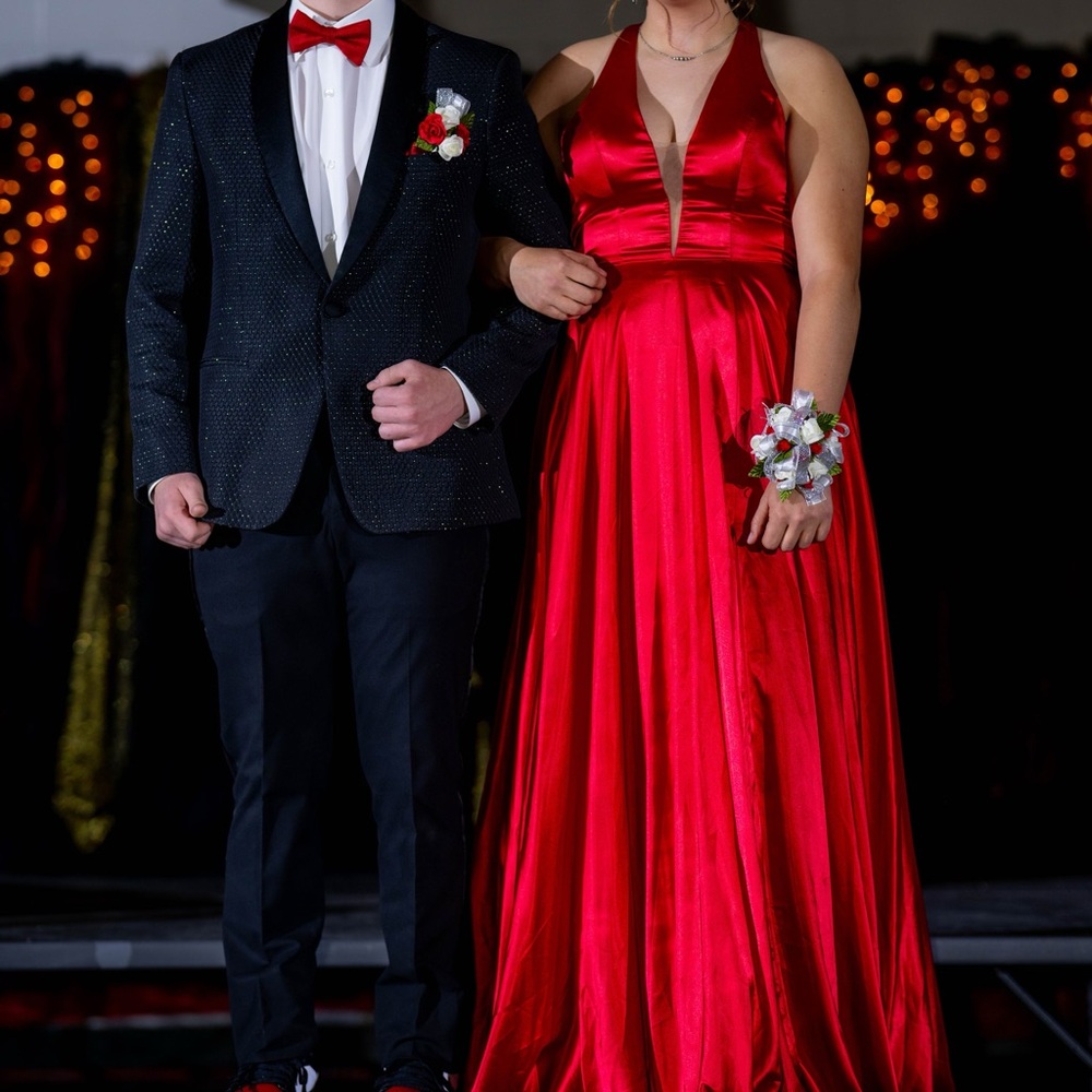 Elegant Red Satin Gown